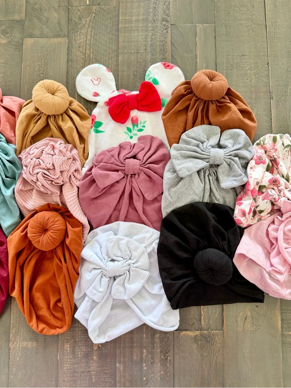 Baby Girl Turban Bow Hats 14 Pc Multicolor Infant Headwraps Bundle